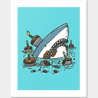 Cupcake Destruction Shark Posters and Art